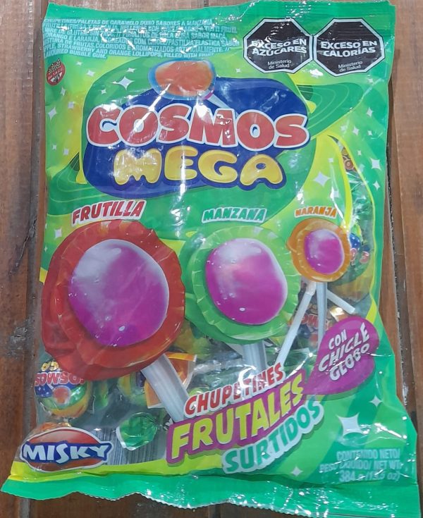 CHUPETÍN CON CHICLE MEGA COSMOS MISKY 24u