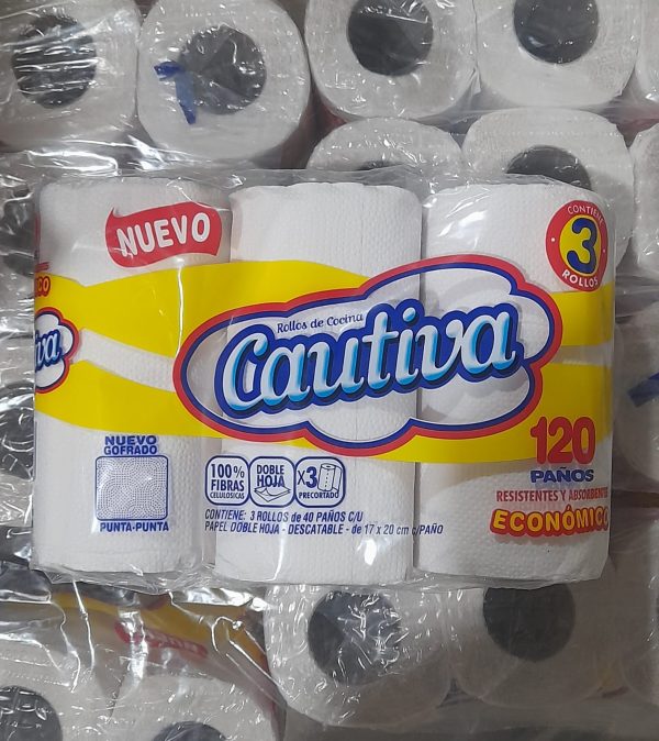 ROLLO DE COCINA CAUTIVA 3x40 PAÑOS