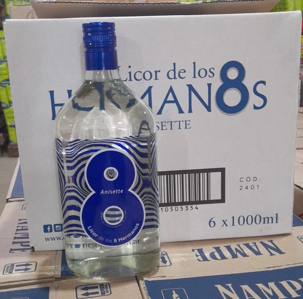 LICOR ANÍS 8 HERMANOS AZUL 1L