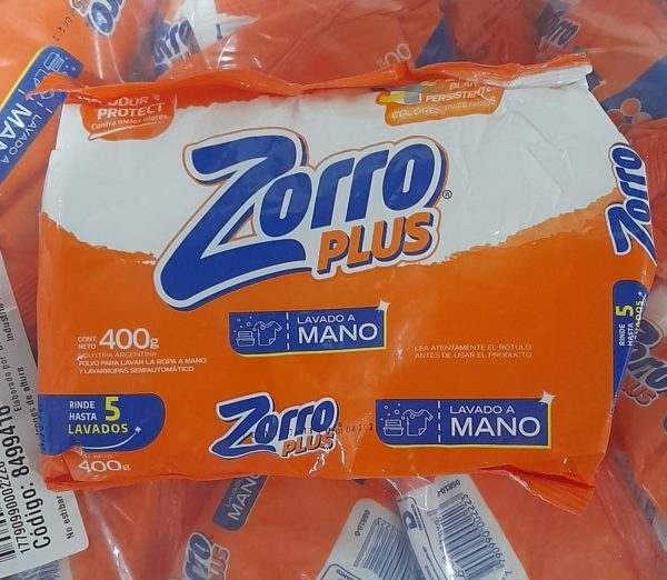 JABON EN POLVO ZORRO NARANJA MANO 400gr