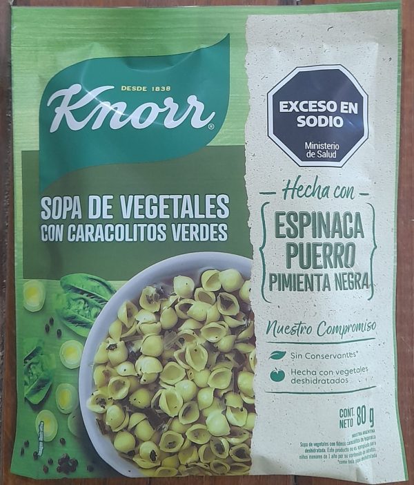 Knorr Sopa de VEGETALES C/ CARACOLITOS VERDES