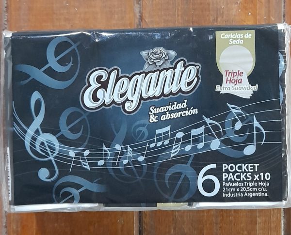 PAÑUELOS DESCARTABLES ELEGANTE 6X10u C/U
