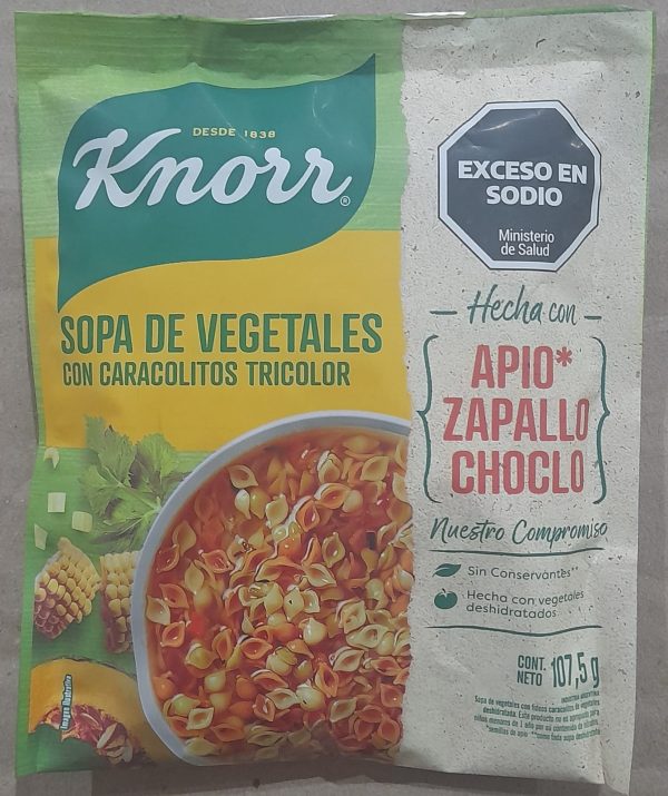 Knorr Sopa de VEGETALES C/ CARACOLITOS TRICOLOR