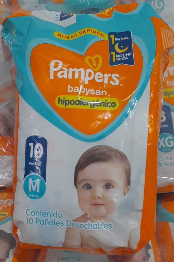 PAÑAL PAMPERS BABYSAN M 10U. (NARANJA)