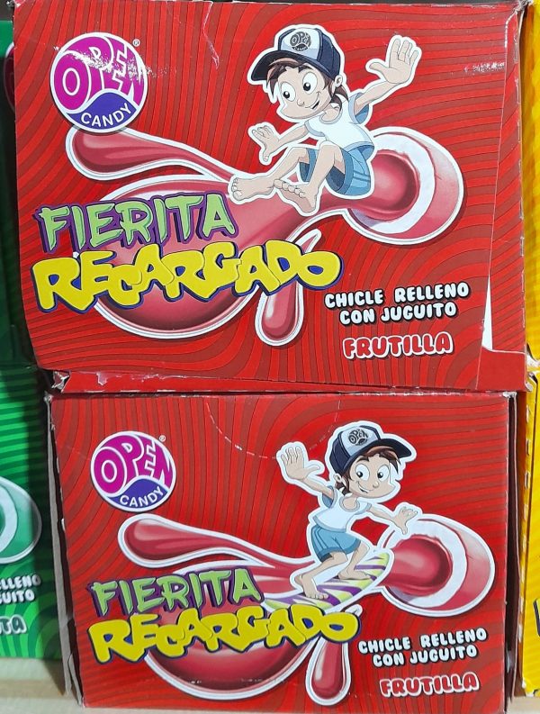 CHICLE FIERITA RELLENO FRUTILLA x 50u