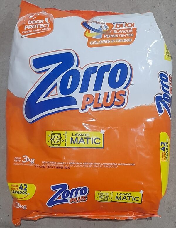 JABON EN POLVO ZORRO NARANJA MATIC 3kg
