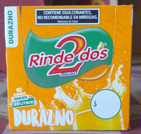 JUGO RINDE 2 DURAZNO (10 SOBRES)