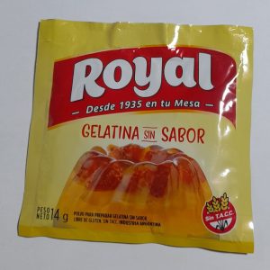 GELATINA ROYAL SIN SABOR 14gr (8UNID)